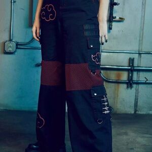 Naruto Shippuden Akatsuki Mesh Wide Leg Cargo Pants